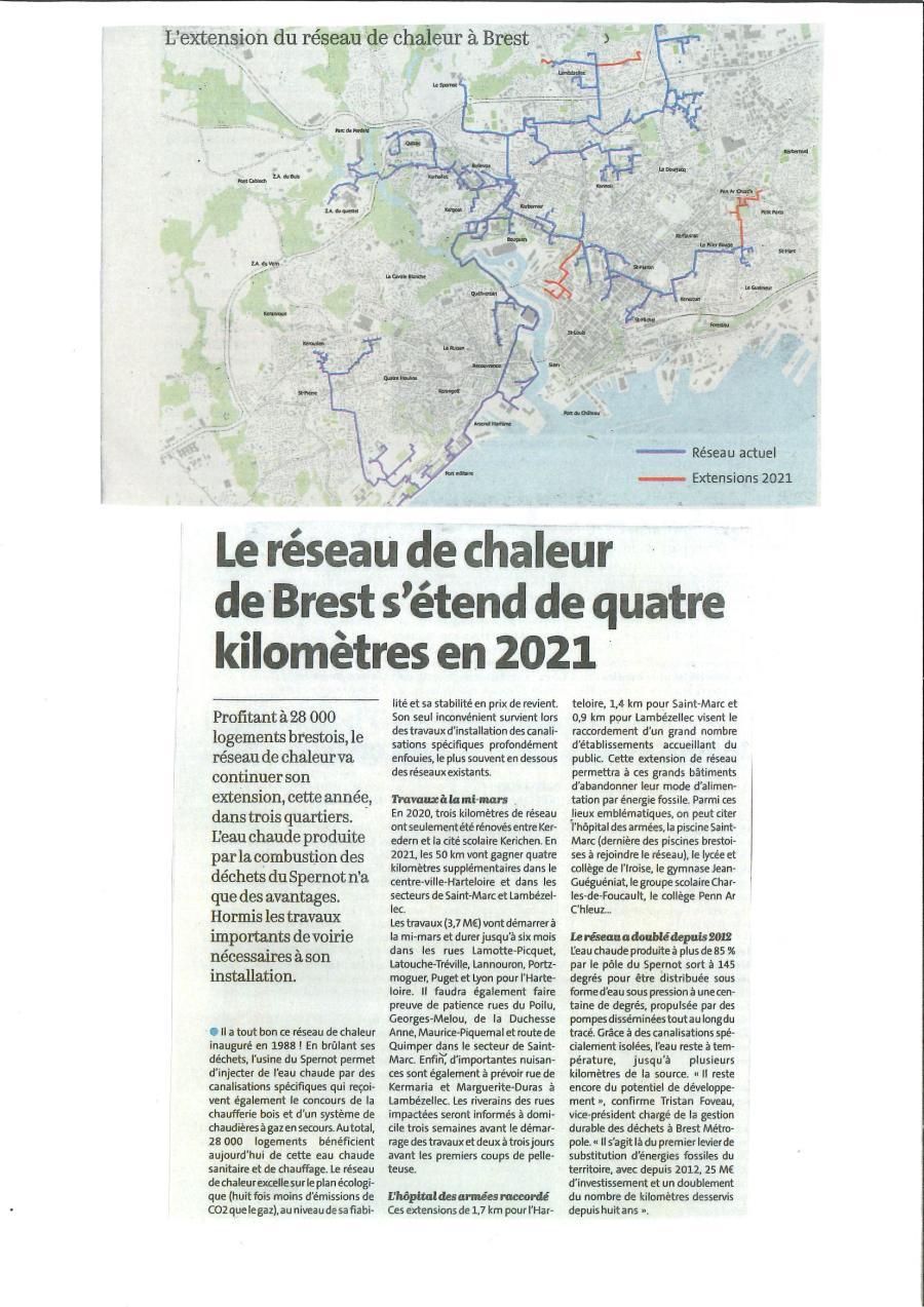 Le réseau de chaleur s'étend de quatre kilomètre en 2021